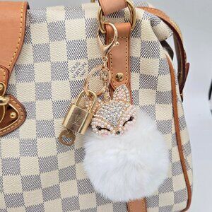 Authentic Louis Vuitton Lock & Key with Unbranded Rabbit Charm, Keychain 121525